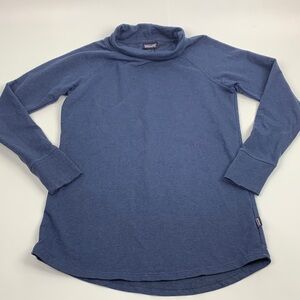 Patagonia Denim Slate Blue Turtleneck Long Sleeve Organic Cotton Size Small